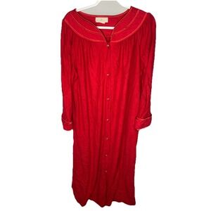 Women's 2X Vintage Elizabeth Blair's Red Button Long Night Gown Old Hollywood